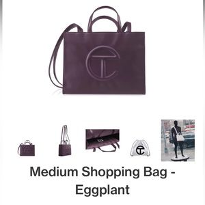 TELFAR- Authentic Medium EGGPLANT shopping bag.